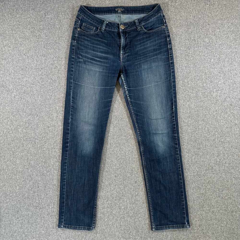 Riders by Lee Womens Straight Leg Jeans Dark Wash Blue Denim 31x29 Casual Y2K